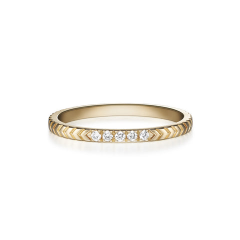 Arya Gold Ring Set in White Pearl