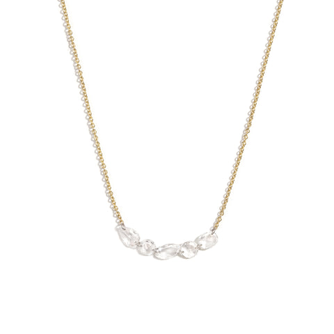 Simone Partial Tennis Necklace - White Diamond